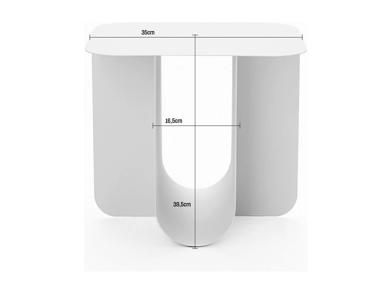 Blum - Table d'appoint en métal 45x40cm - Bordeaux