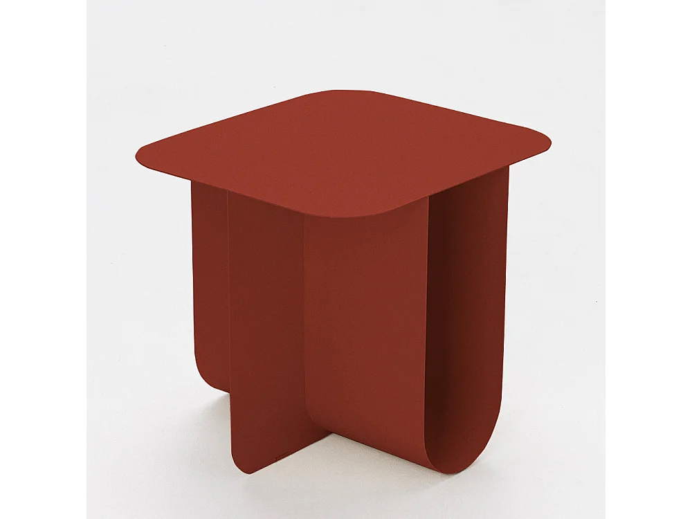 Blum - Table d'appoint en métal 45x40cm - Bordeaux