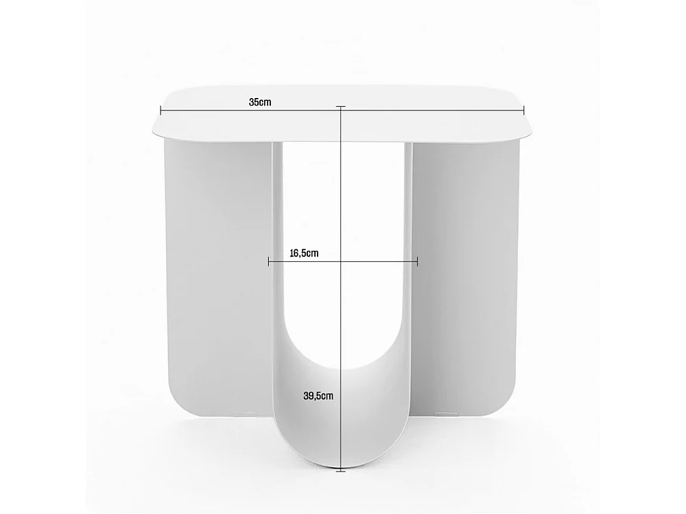 Blum - Table d'appoint en métal 45x40cm - Bordeaux