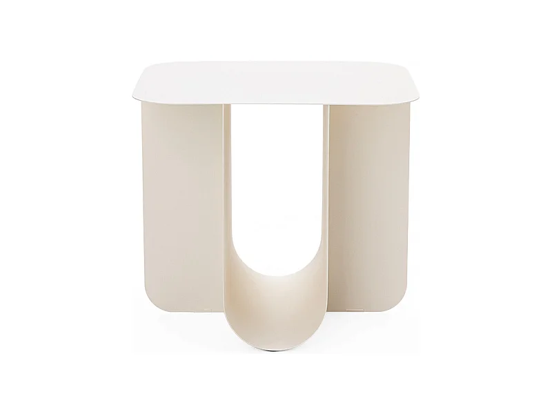 Blum - Table d'appoint en métal 45x40cm - Beige