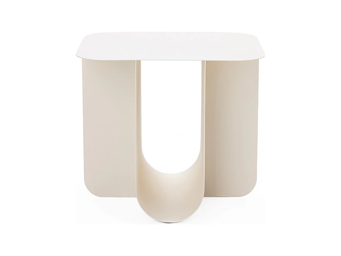 Blum - Table d'appoint en métal 45x40cm - Beige