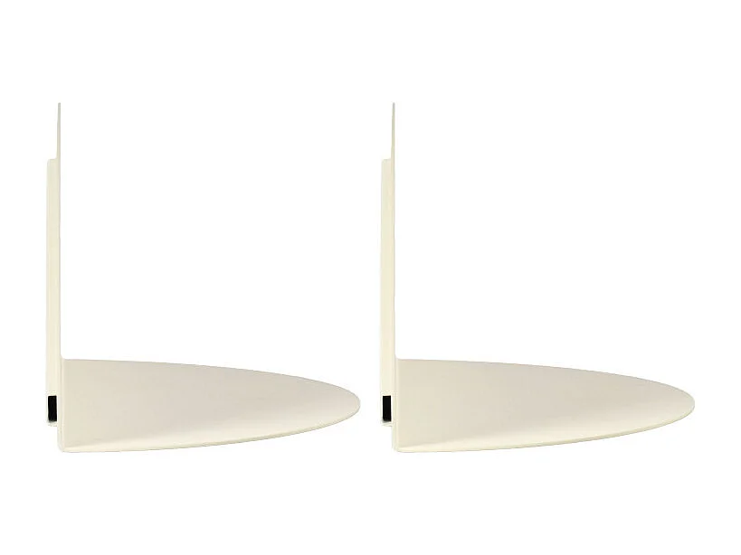 Nuagio - Lot de 2 étagères murales demi-cercle en métal L17,5cm - Beige