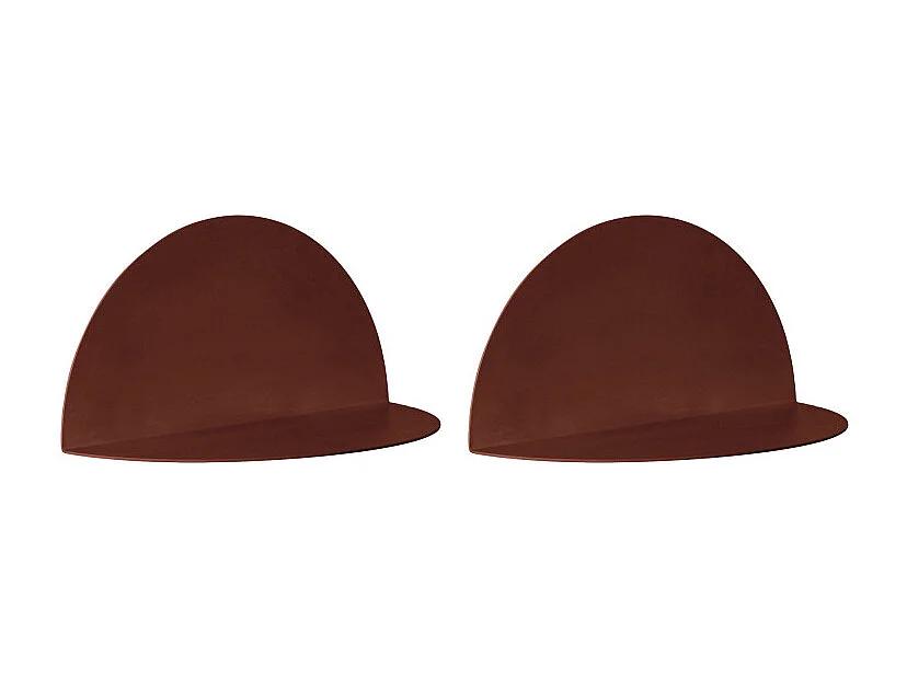 Nuagio - Lot de 2 étagères murales demi-cercle en métal L17,5cm - Bordeaux