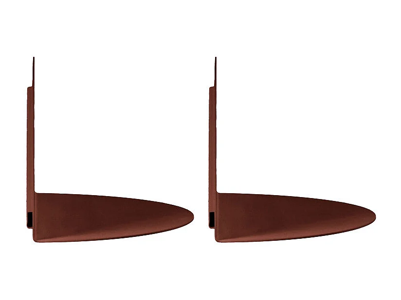 Nuagio - Lot de 2 étagères murales demi-cercle en métal L17,5cm - Bordeaux