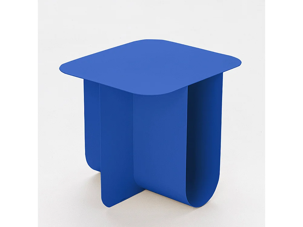 Blum - Table d'appoint en métal 45x40cm - Bleu