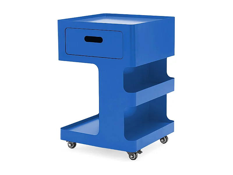 Trolet - Caisson à roulettes 1 tiroir en métal H60,5cm - Bleu