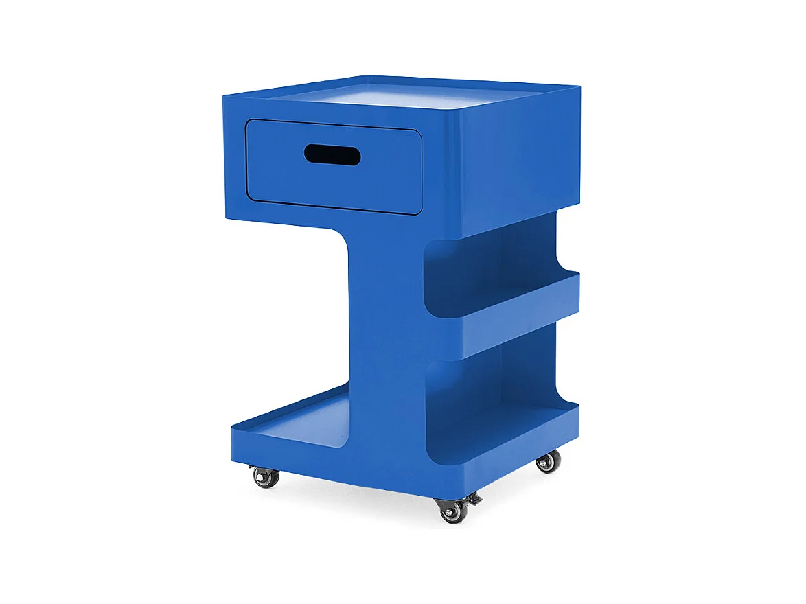 Trolet - Caisson à roulettes 1 tiroir en métal H60,5cm - Bleu