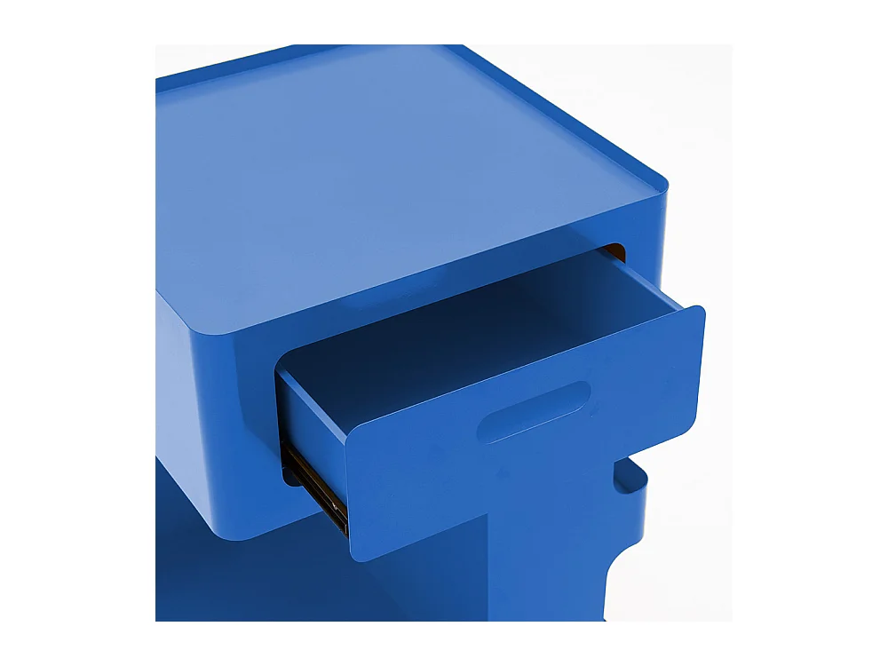 Trolet - Caisson à roulettes 1 tiroir en métal H60,5cm - Bleu