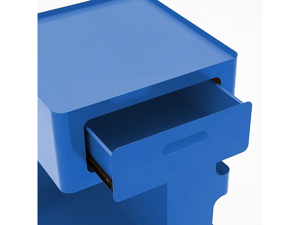 Trolet - Caisson à roulettes 1 tiroir en métal H60,5cm - Bleu