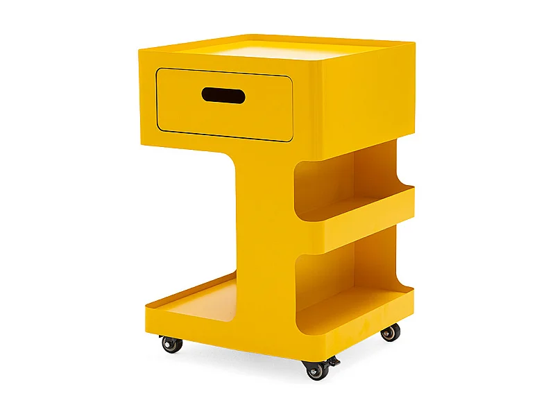 Trolet - Caisson à roulettes 1 tiroir en métal H60,5cm - Jaune moutarde