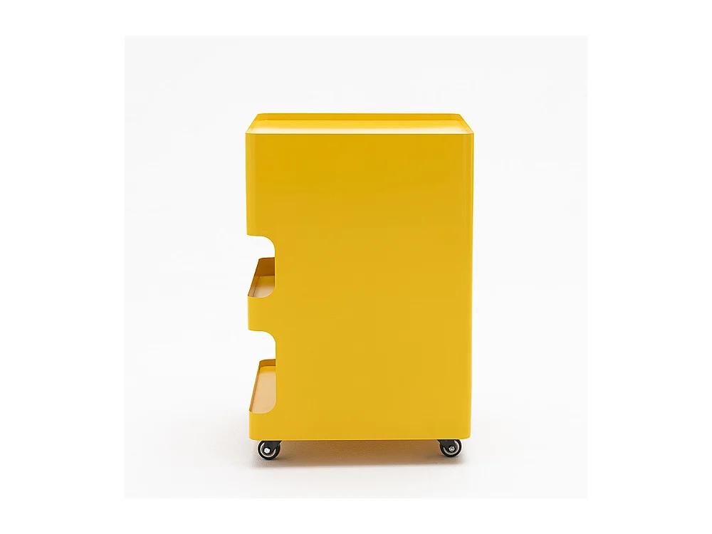 Trolet - Caisson à roulettes 1 tiroir en métal H60,5cm - Jaune moutarde