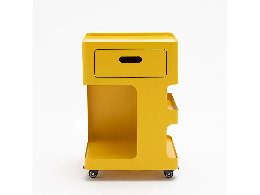 Trolet - Caisson à roulettes 1 tiroir en métal H60,5cm - Jaune moutarde