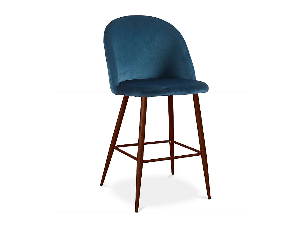 Sgabello imbottito in velluto - Design scandinavo - 66cm - Evelyne