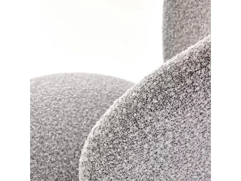 Chaise de bar design en tissu gris avec pieds noirs en métal ROCKIN