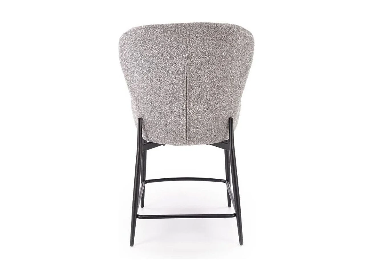 Chaise de bar design en tissu gris avec pieds noirs en métal ROCKIN