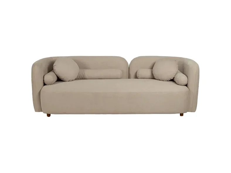 Canapé 3 places galbé avec coussins déco LUMINIS