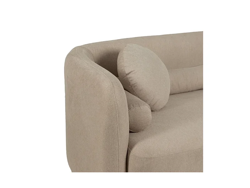 Canapé 3 places galbé avec coussins déco LUMINIS