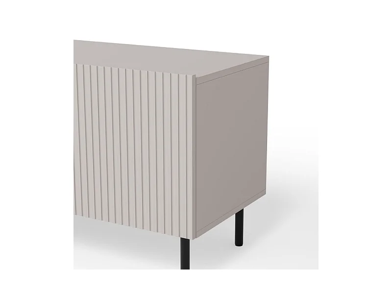 Meuble TV cachemire 200 cm avec 4 portes et pieds en métal ROTTERDAM