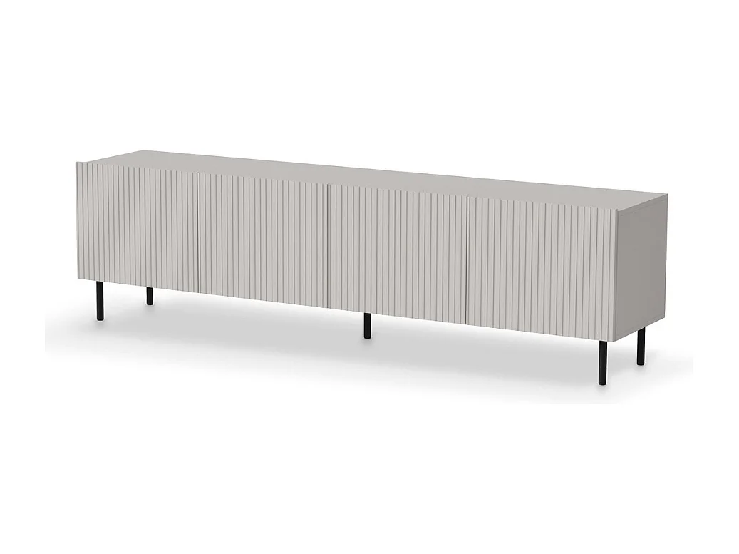 Meuble TV cachemire 200 cm avec 4 portes et pieds en métal ROTTERDAM