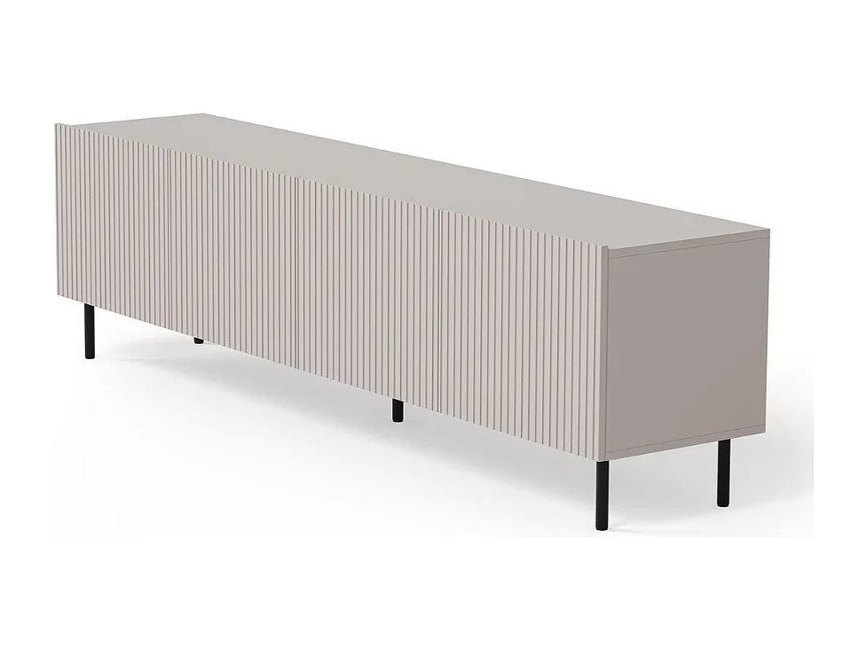 Meuble TV cachemire 200 cm avec 4 portes et pieds en métal ROTTERDAM