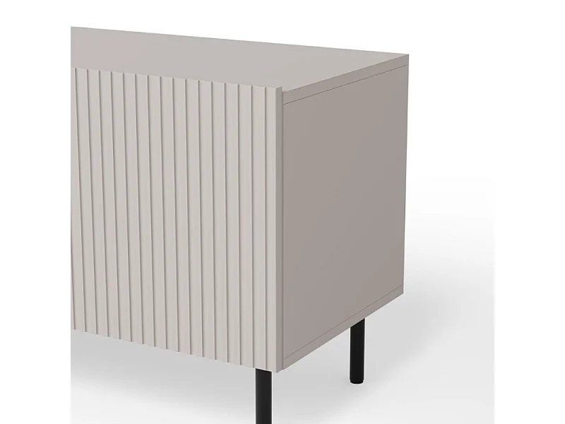 Meuble TV cachemire 200 cm avec 4 portes et pieds en métal ROTTERDAM