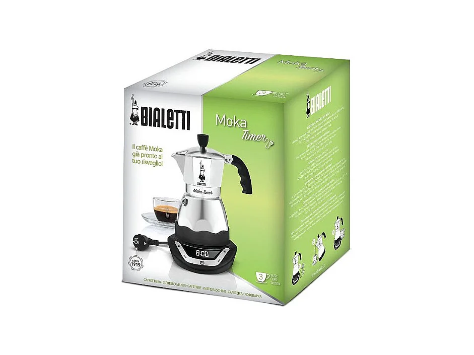 Elektrische Moka Timer 3T Bialetti Kaffeemaschine - Programmierbar mit LED-Display