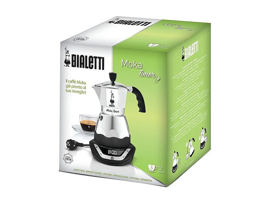 Elektrische Moka Timer 3T Bialetti Kaffeemaschine - Programmierbar mit LED-Display