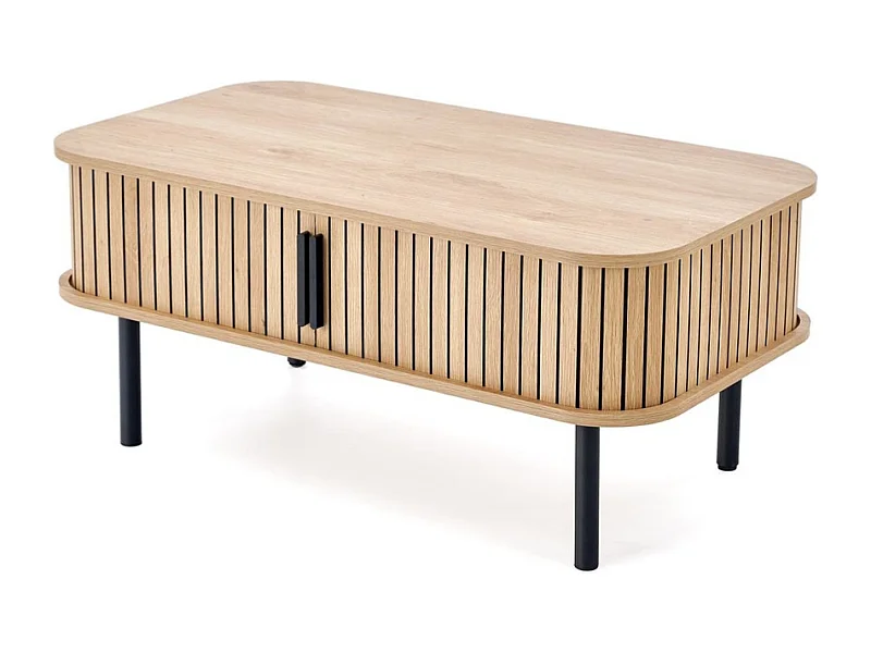 Table basse contours lamelles 90 x 50 cm Fany