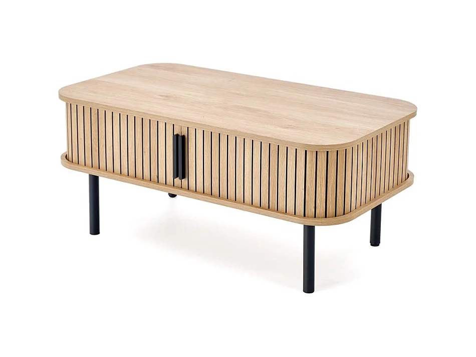 Table basse contours lamelles 90 x 50 cm Fany