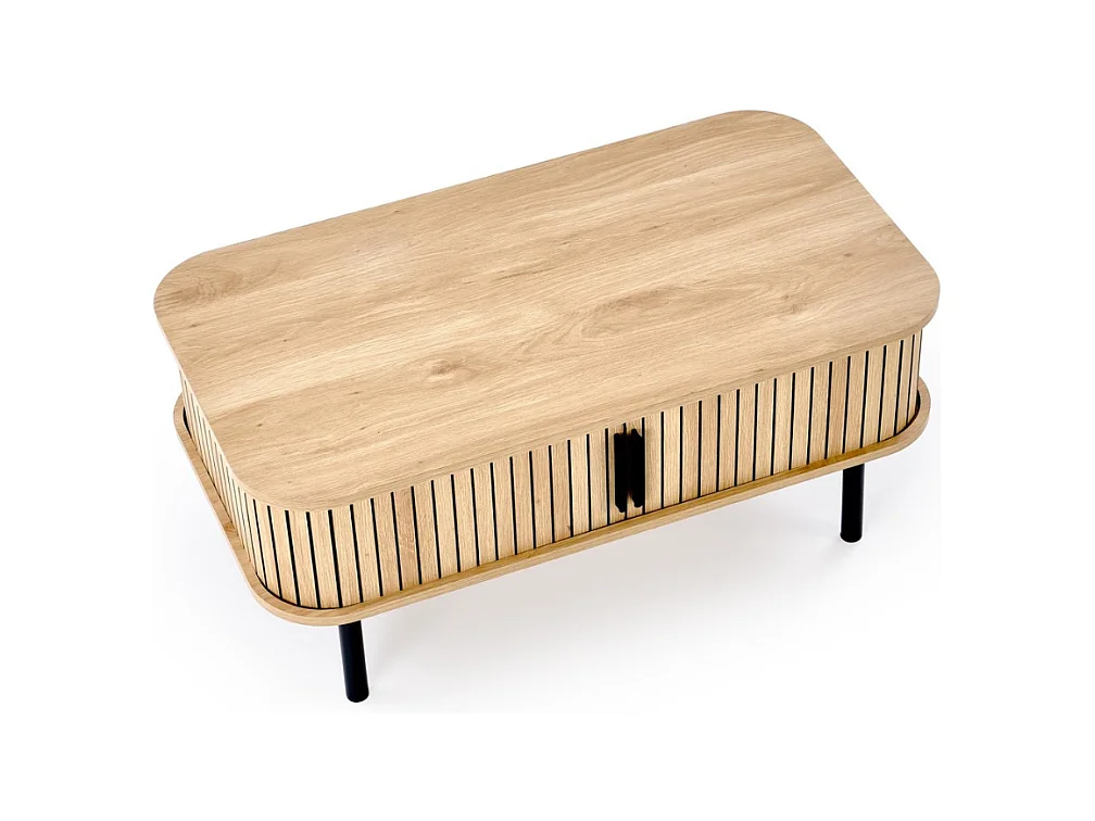 Table basse contours lamelles 90 x 50 cm Fany