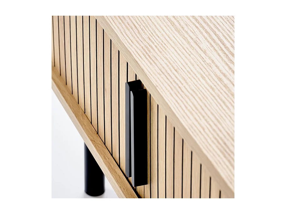 Table basse contours lamelles 90 x 50 cm Fany
