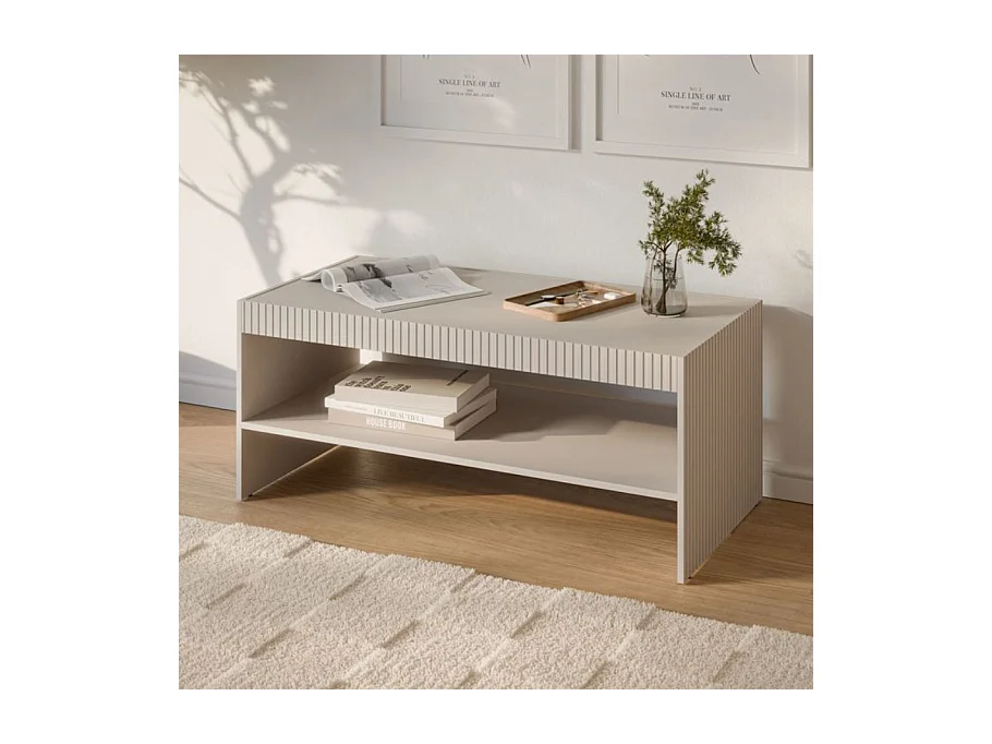 Table basse 120x50 couleur cachemire ROTTERDAM