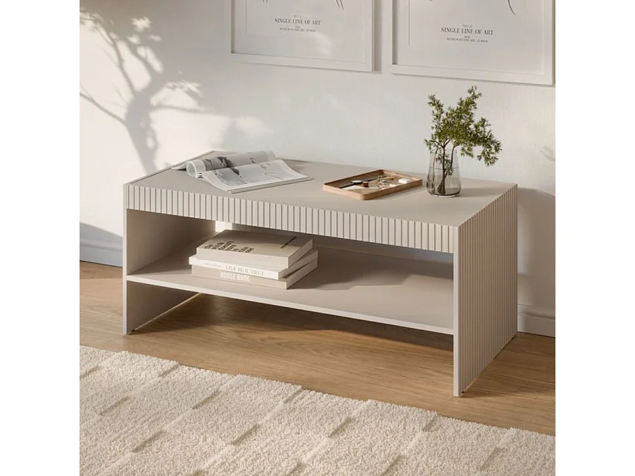 Table basse 120x50 couleur cachemire ROTTERDAM