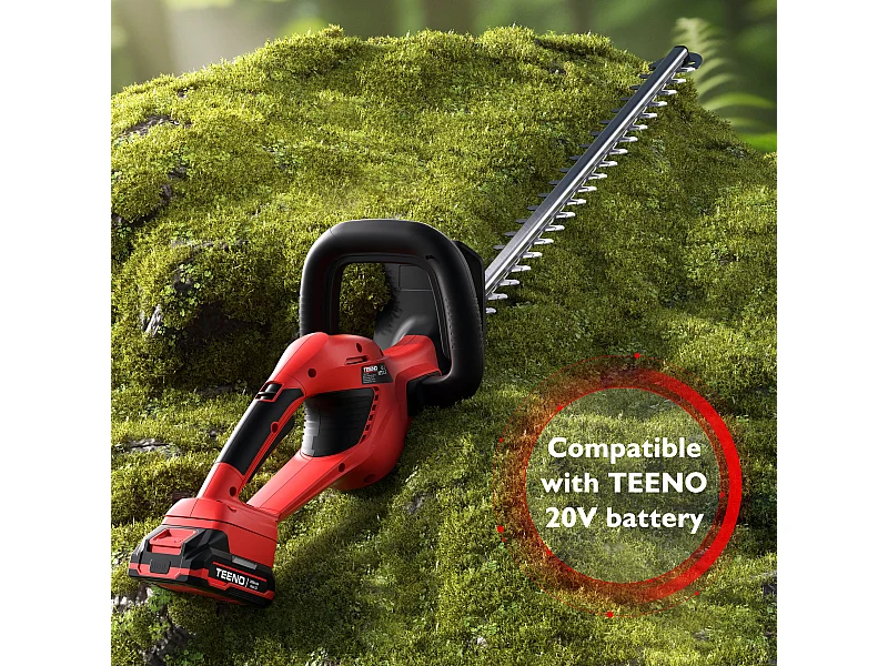 Taille-haie sans Fil 2.0Ah Li-on Batterie,  Diamètre de Coupe 16 mm, La poignée est orientable à 180°