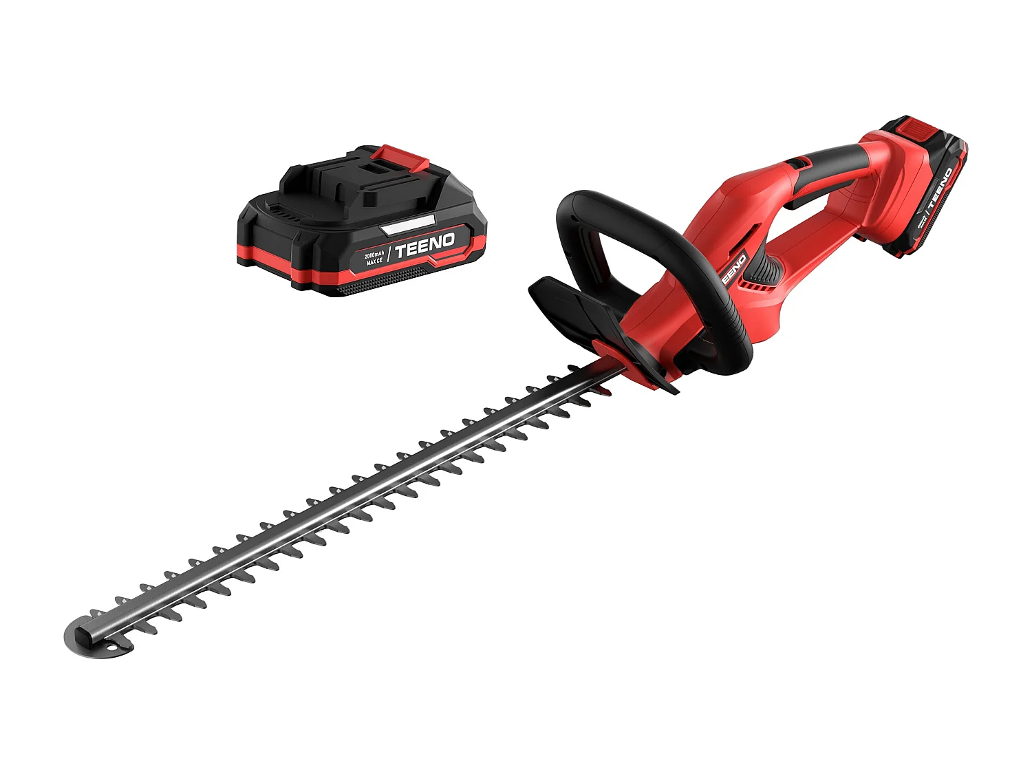 Taille-haie sans Fil 2.0Ah Li-on Batterie,  Diamètre de Coupe 16 mm, La poignée est orientable à 180°