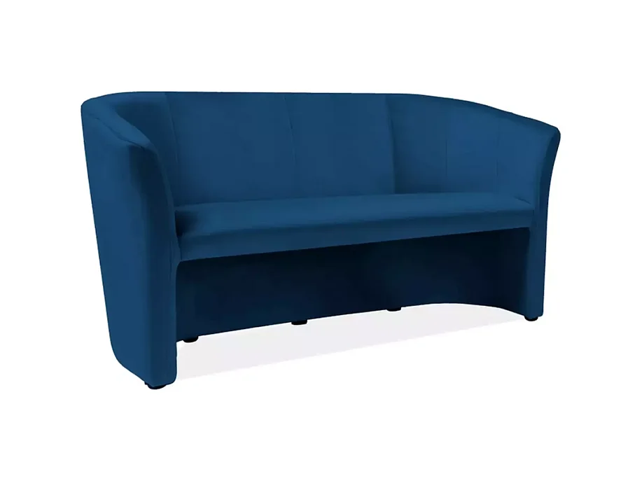 Canapé cabriolet spacieux 3 places velours bleu TISSO