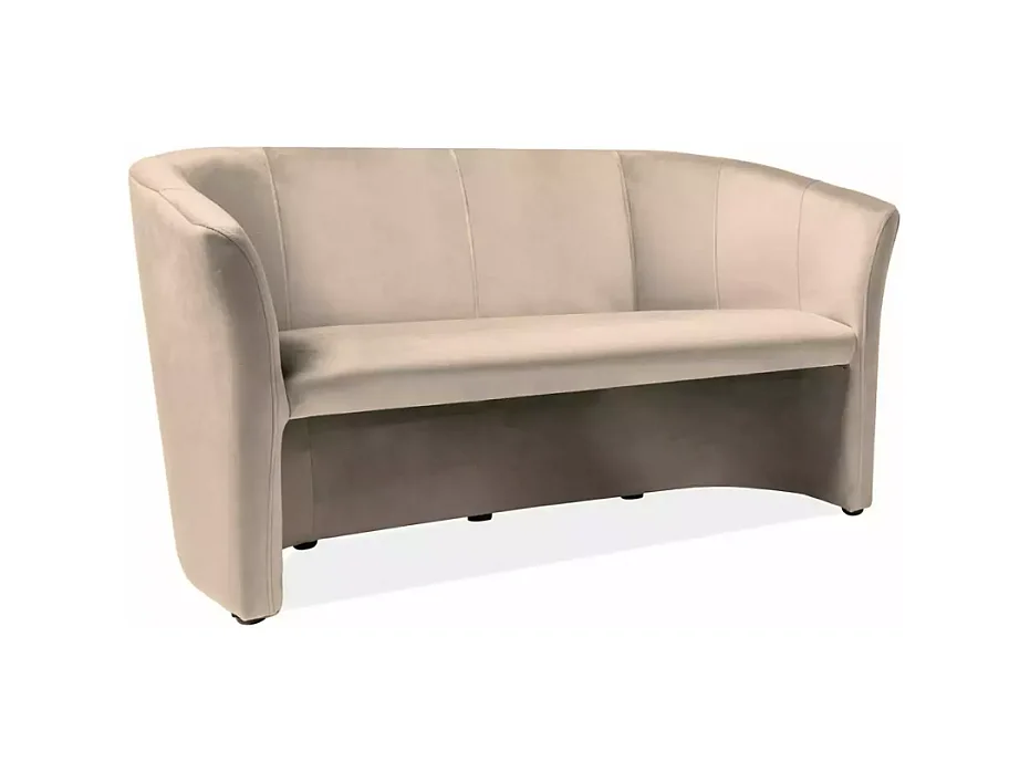 Canapé TISSO cabriolet 3 places velours beige lumineux