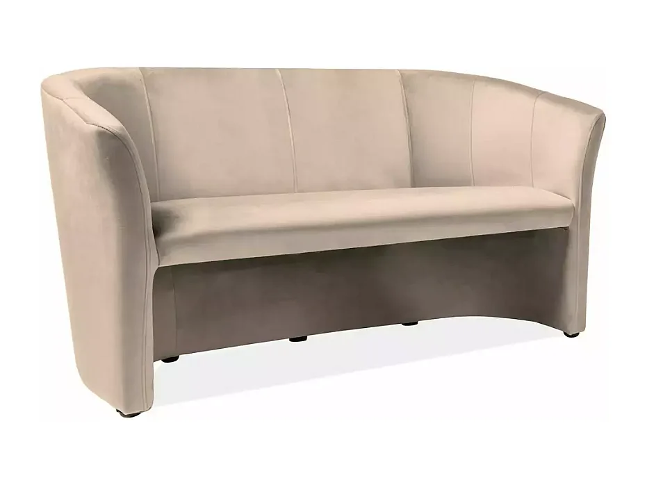 Canapé TISSO cabriolet 3 places velours beige lumineux