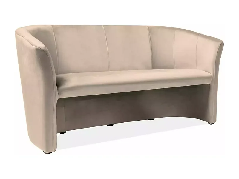 Canapé TISSO cabriolet 3 places velours beige lumineux