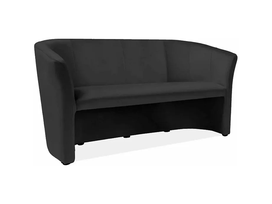 Canapé cabriolet 3 places TISSO velours noir