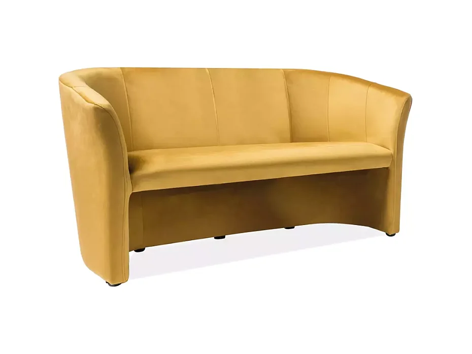 Canapé style cabriolet TISSO 3 places couleur curry en velours