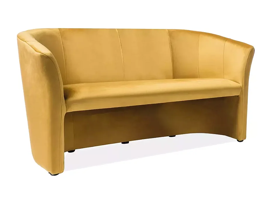 Canapé style cabriolet TISSO 3 places couleur curry en velours
