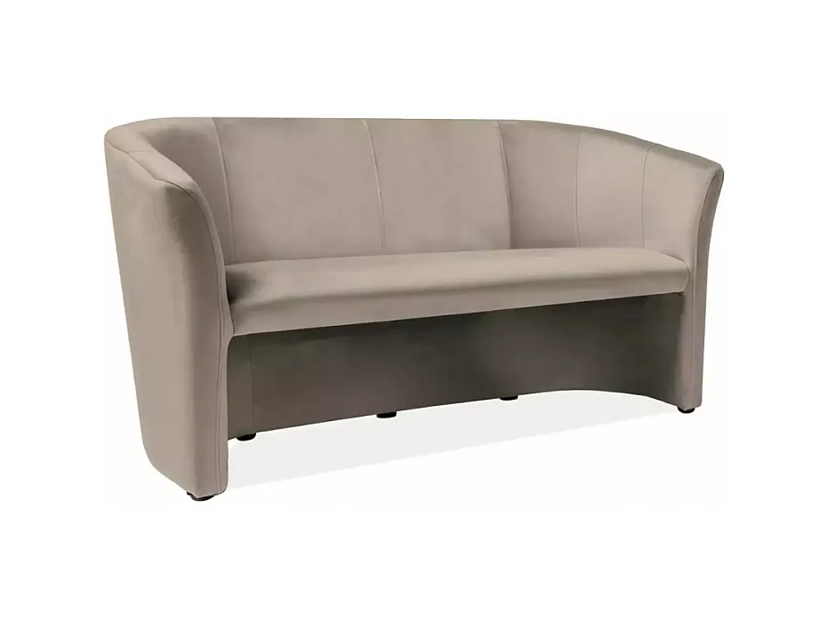 Canapé cabriolet velours beige TISSO format 3 places