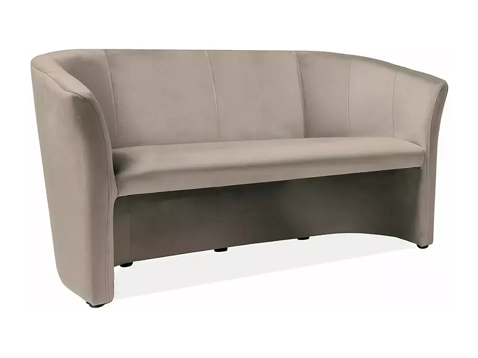 Canapé cabriolet velours beige TISSO format 3 places