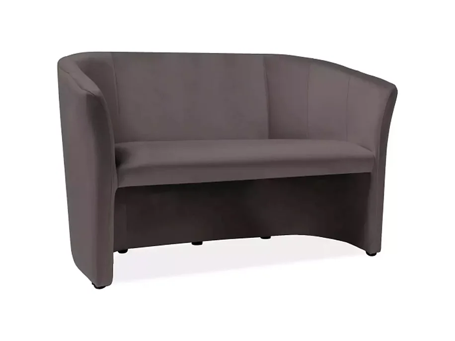 Canapé cabriolet TISSO 2 places en velours gris