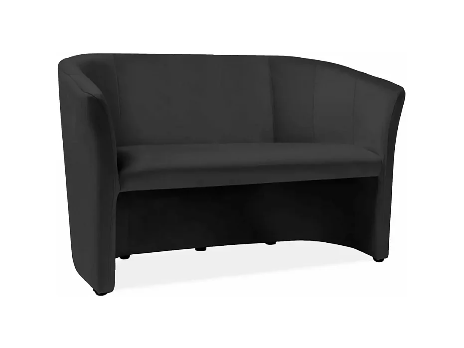 Canapé 2 places style cabriolet velours noir TISSO