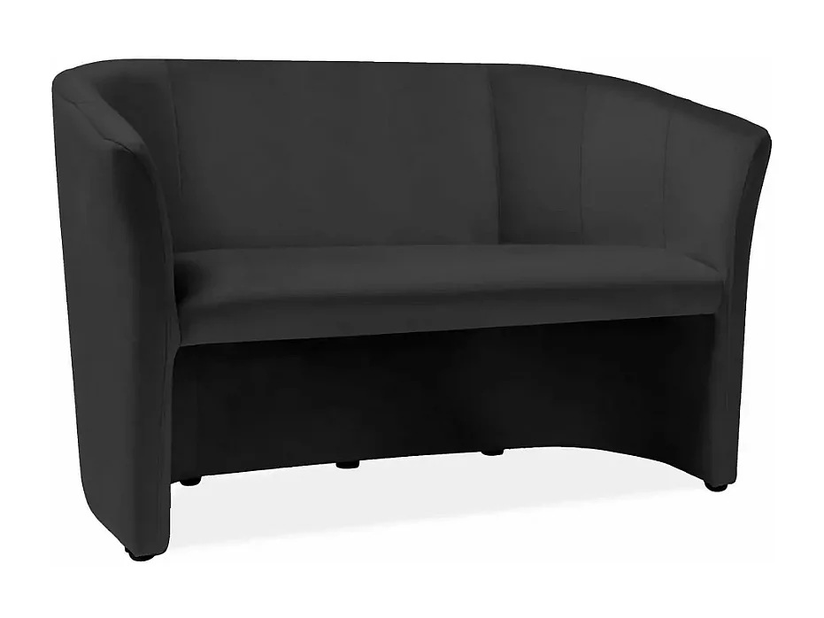 Canapé 2 places style cabriolet velours noir TISSO