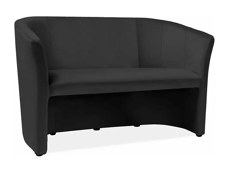 Canapé 2 places style cabriolet velours noir TISSO