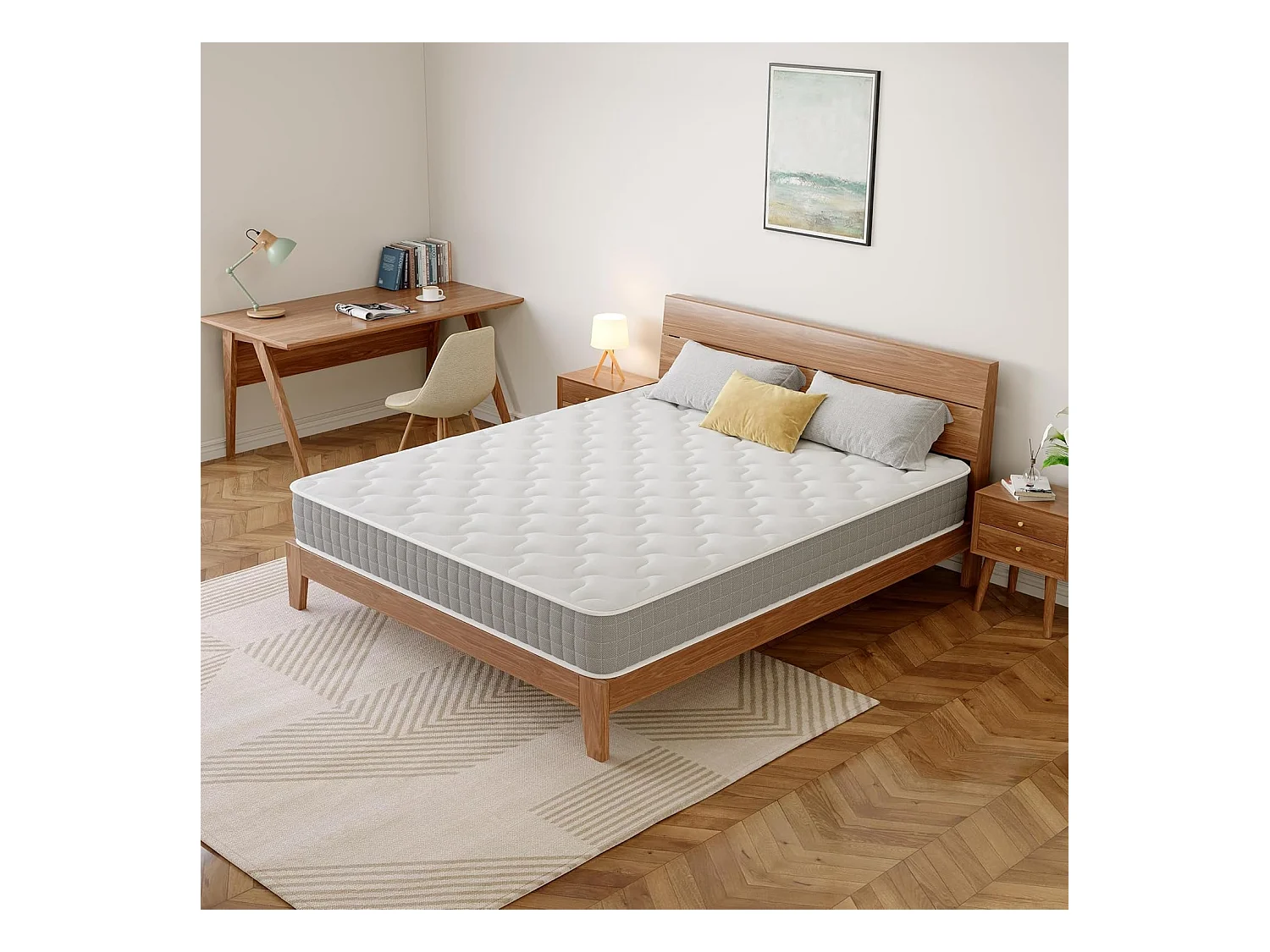 Matelas Ressorts 160x200 Épaisseur 20 cm Confort,Ergonomique  7 Zones Ergonomique