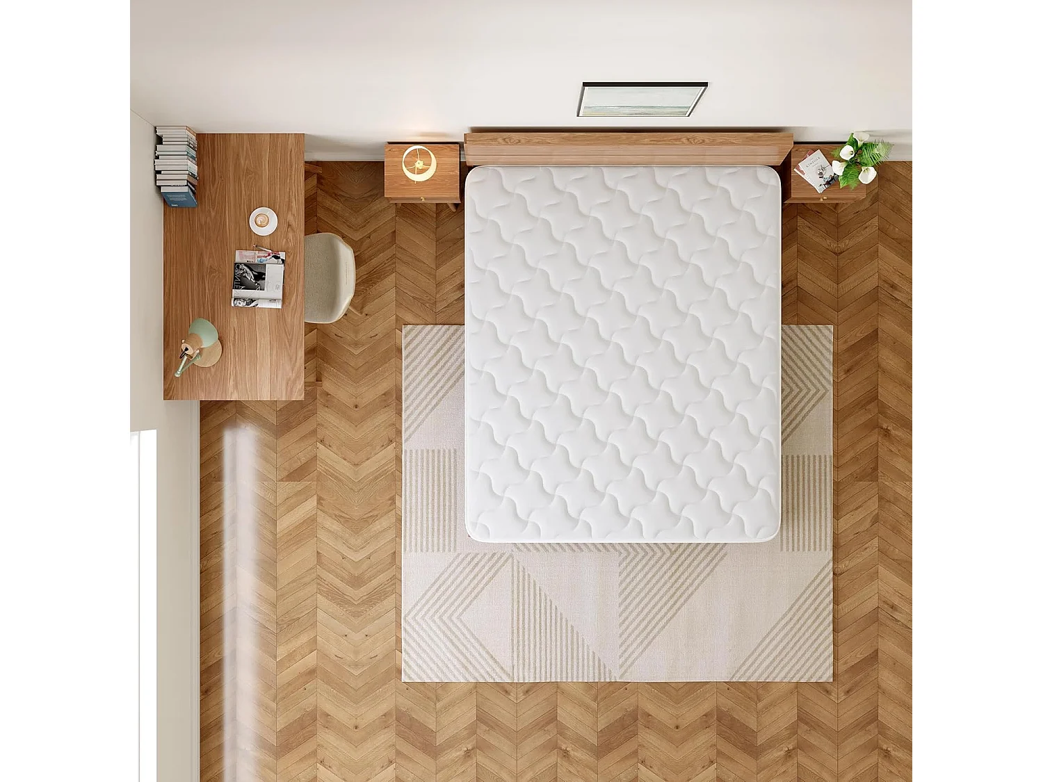 Matelas Ressorts 160x200 Width 20 cm Comfort,Ergonomie 7 Zones Ergonomie